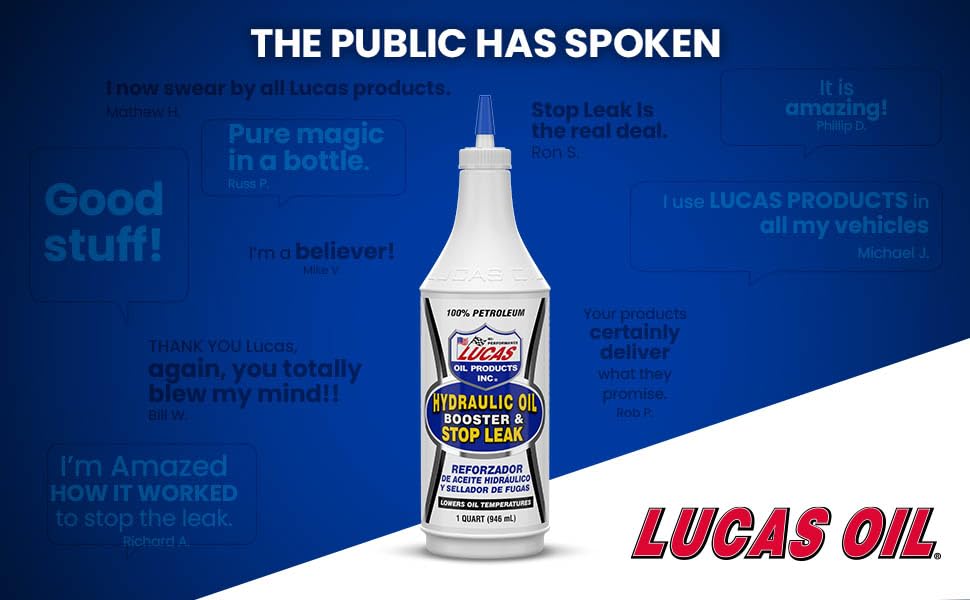 Lucas Oil 10019 Hydraulic Oil Booster and Stop Leak - 1 Quart, White, 32 Ounces