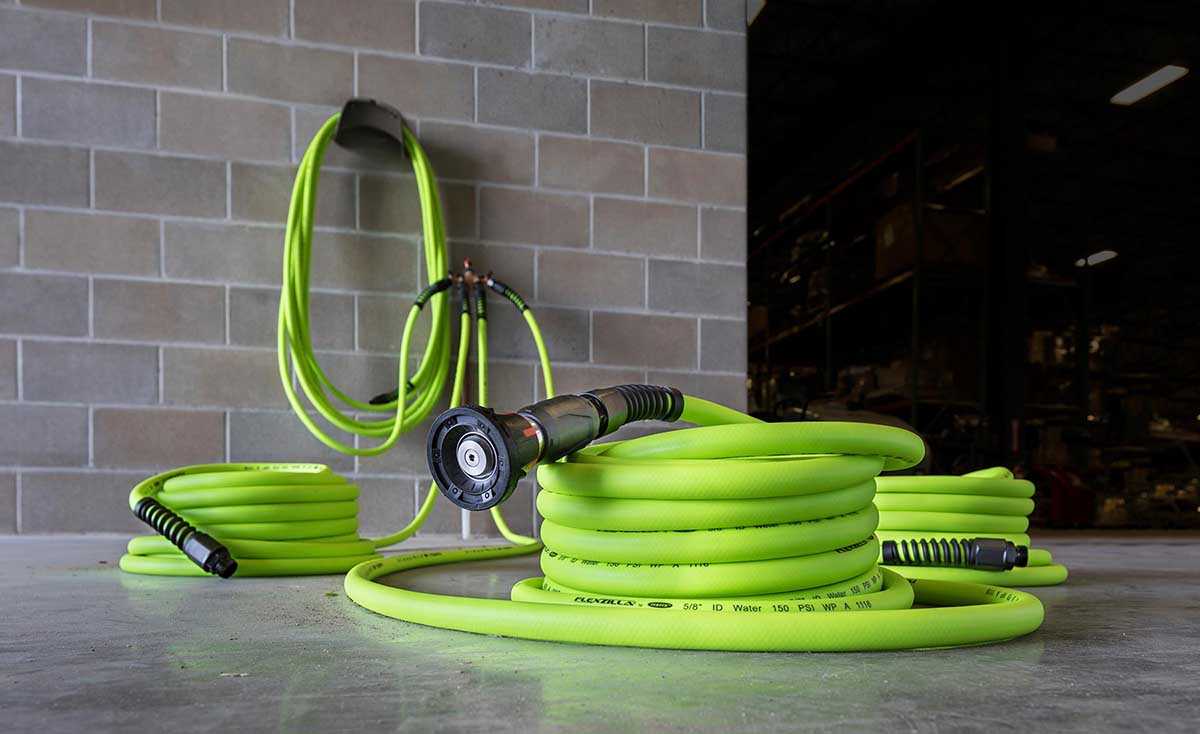 Flexzilla Pro Water Hose with Reusable Fittings, 5/8 in. x 50 ft., Heavy Duty, Lightweight, Drinking Water Safe, ZillaGreen - HFZWP550-E