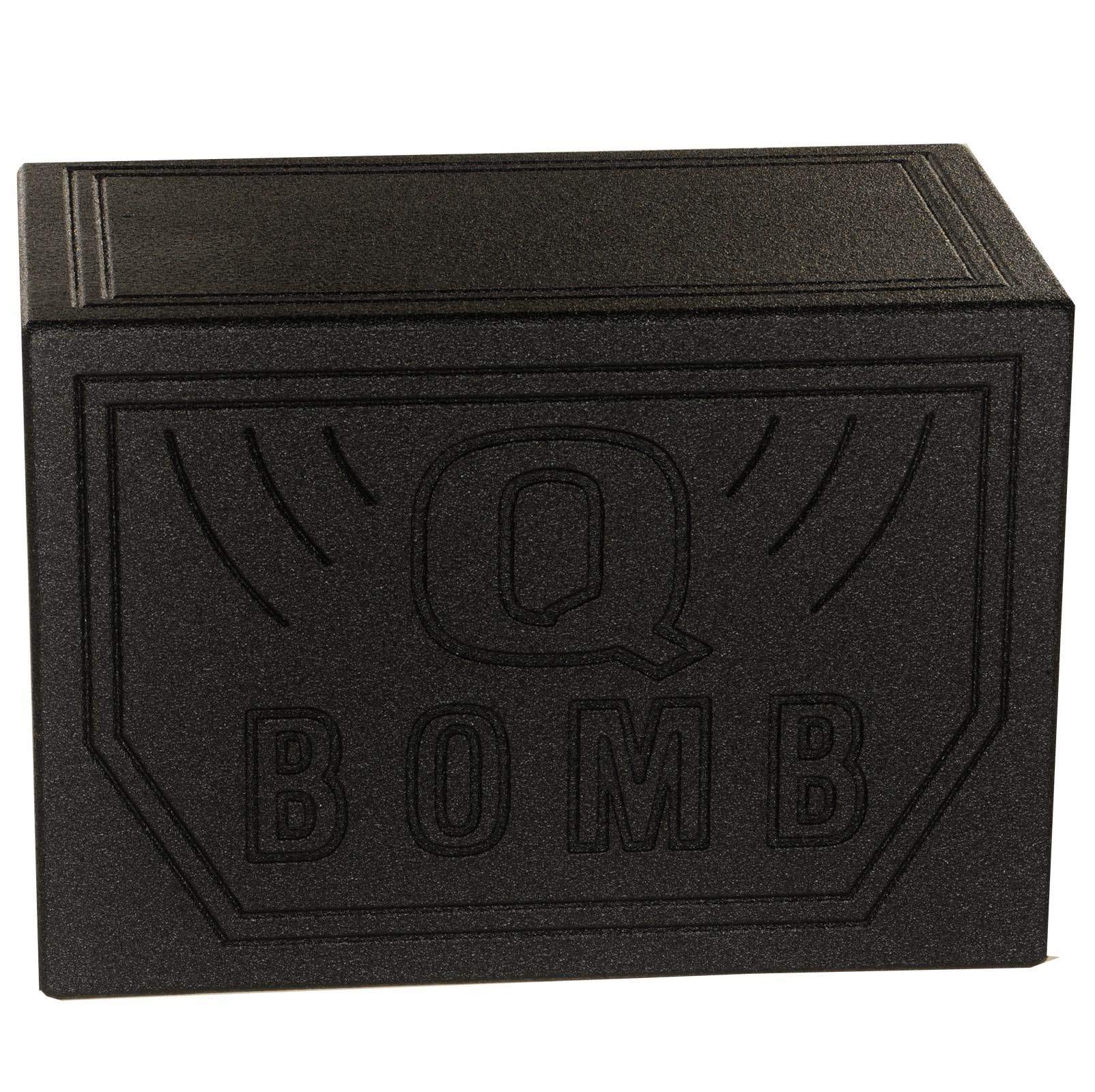 QPower QBOMB, Single 10" Tough Vented Shallow Ported Car Audio Subwoofer Box Enclosure with 1.4 Cubic Feet of Air Space, Black