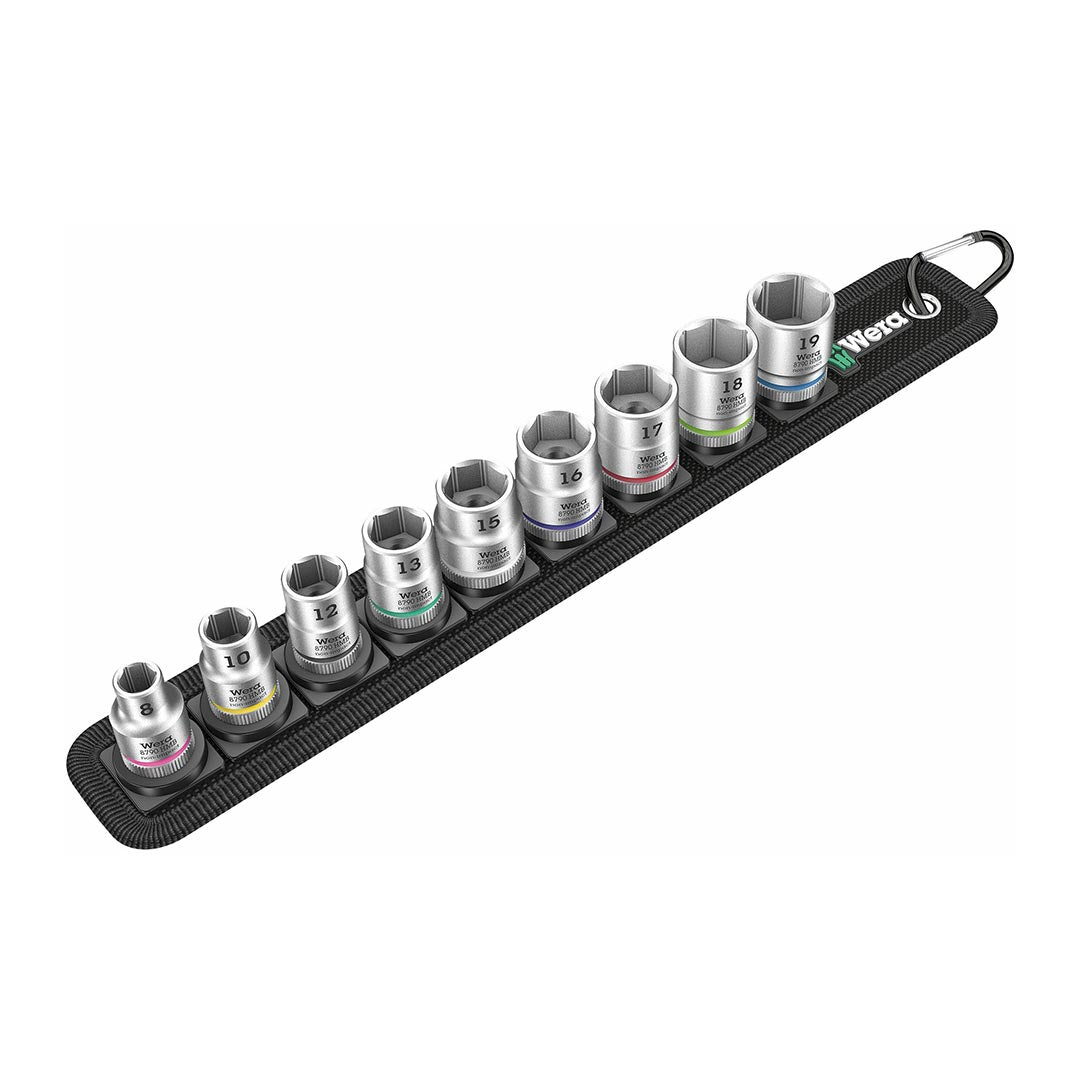 Wera 3/8″ Drive Metric Socket Set on Storage Belt (9 Piece Set)