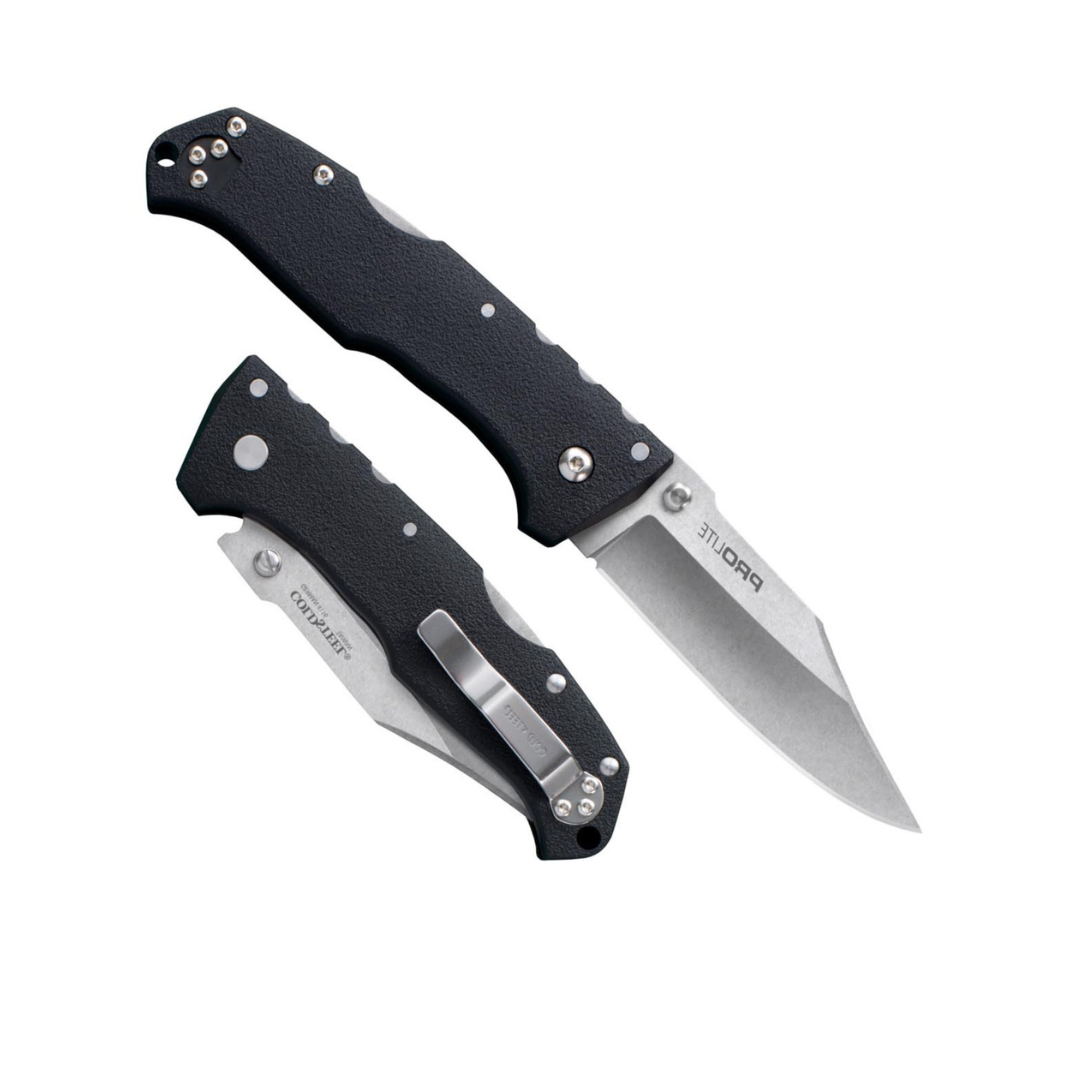 Cold Steel Pro Lite 3.5" 4116SS Clip Point Razor-Sharp Blade 4.5" GFN Handle Everyday Carry Pocket Folding Knife w/Tri-Ad Lock