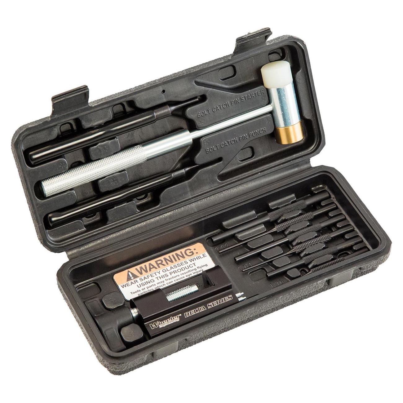 Wheeler Roll Pin Install Tool Kit with Trigger Install Tool, Punches, Brass/Polymer Hammer and Storage Case for Gunsmithing and Firearm Maintenance