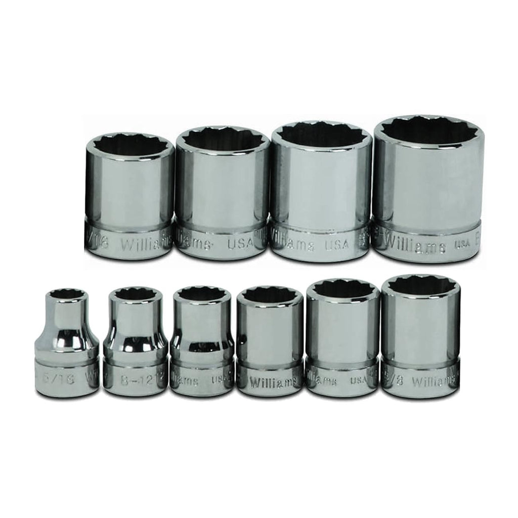 Williams WSB-10RC 10-Piece 3/8-Inch Drive Shallow 12 Point Socket Set