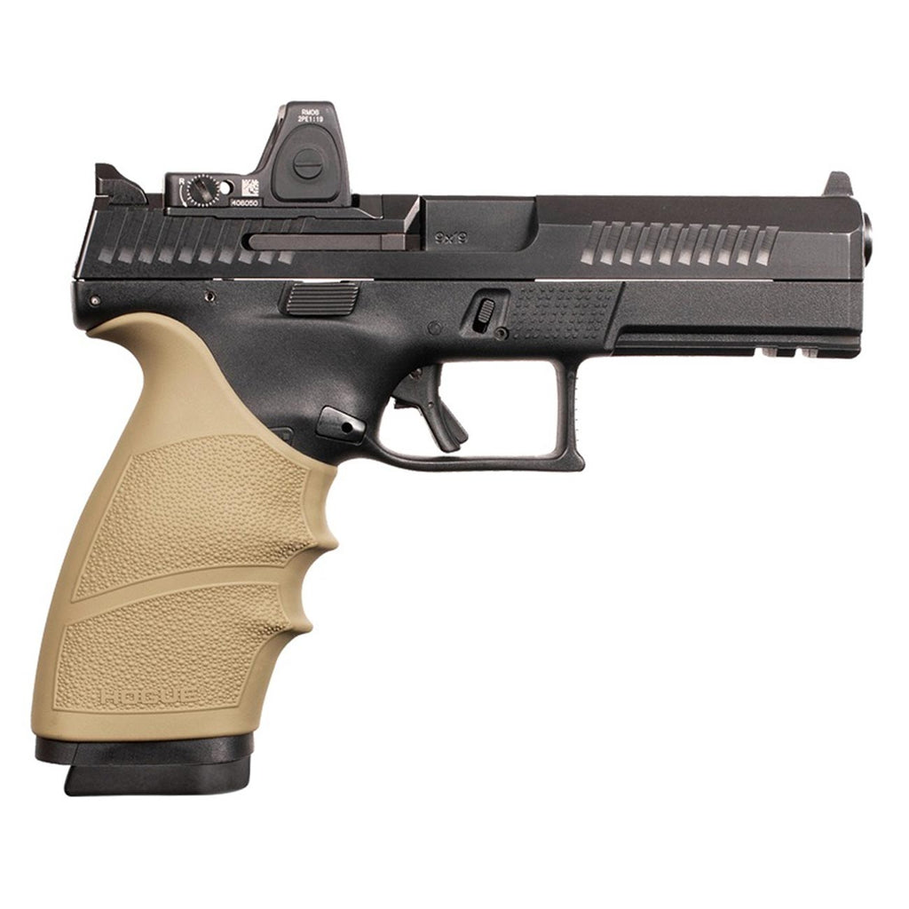 Hogue HandAll Beavertail Rubber Grip Sleeve for CZ P-10 9mm Full Size, FDE - Flat Dark Earth - 17803