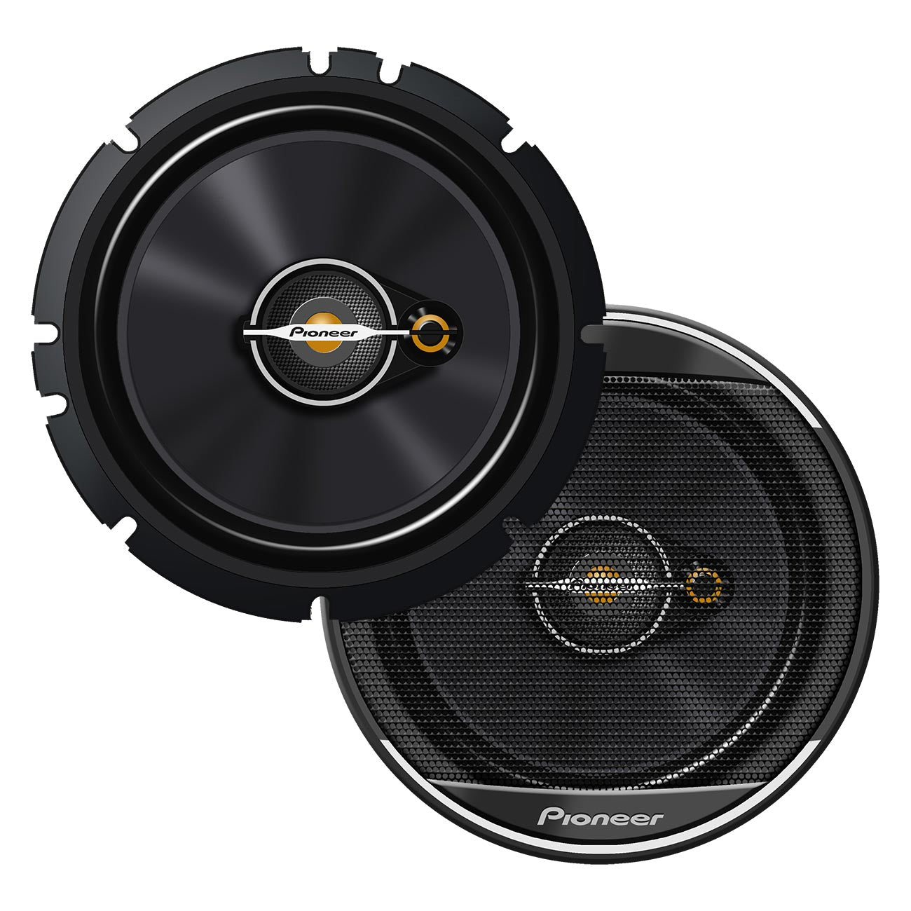 Pioneer A-Series Standard TS-A1671F 6.5” 3-Way Speakers (Pair) – 320W Max, Balanced Sound + Smooth Treble, Enhanced Bass, Ideal Factory Upgrade, Installation Adaptors Included