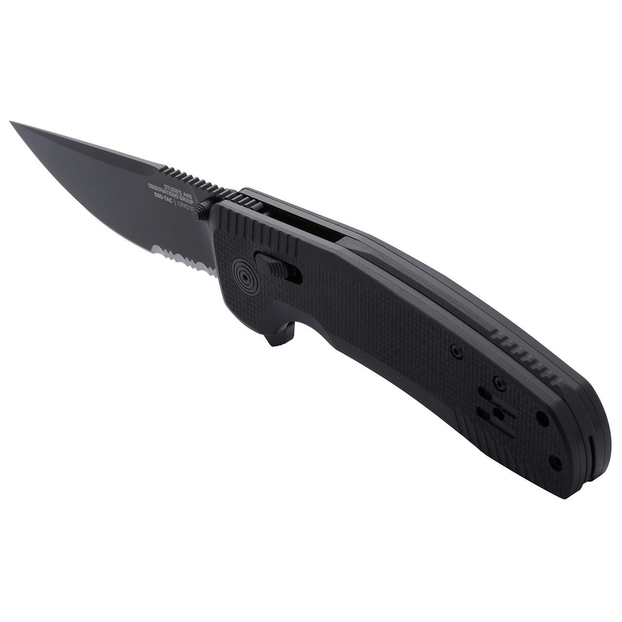 SOG-TAC XR Professional Partially Serrated Tactical Folding Knife | 3.4" D2 Tool Steel Blade Ultra-Grip G10 Handle
