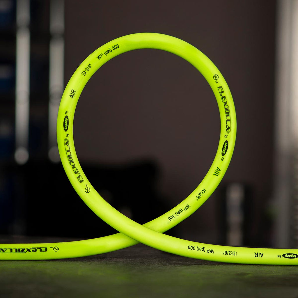 Flexzilla Pro Air Hose, 3/8 in. x 100 ft., Heavy Duty, Lightweight, Hybrid, ZillaGreen - HFZP38100YW2