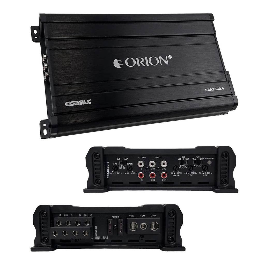 Orion Cobalt Series CBA2500.4 High Efficiency 4-Channel Class A/B Amplifier for Car Audio Stereo – 2500W High Output, 2/4 Ohm Stable, Adjustable Low/High Pass, Bass Boost, MOSFET Power Supply