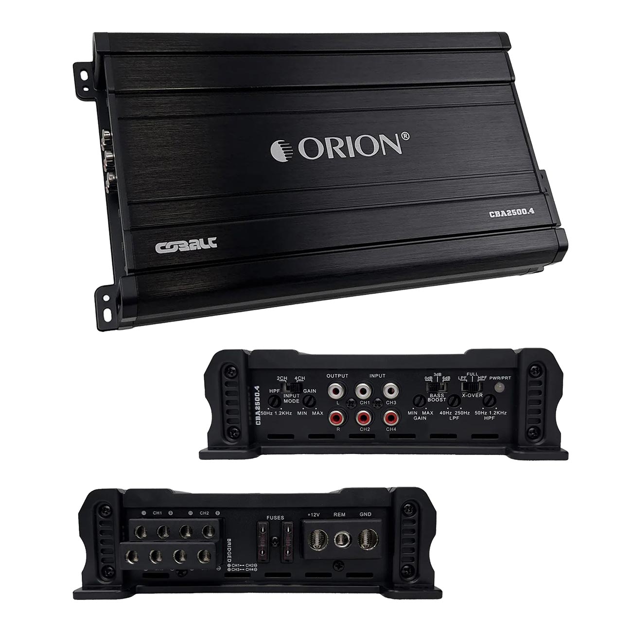 Orion Cobalt Series CBA2500.4 High Efficiency 4-Channel Class A/B Amplifier for Car Audio Stereo – 2500W High Output, 2/4 Ohm Stable, Adjustable Low/High Pass, Bass Boost, MOSFET Power Supply