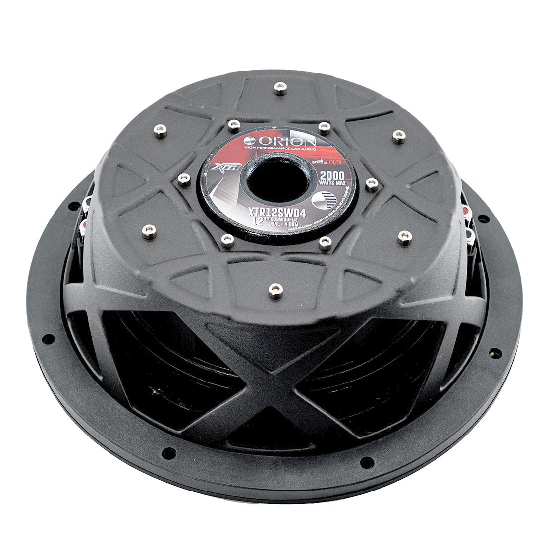 ORION XTR Series XTR12SWD4 Shallow Mount 12” Car Subwoofer, 2000W Max Power, 500W RMS, Dual 4 Ohm, UV Coated Cone, NBR Surround – Compact Slim Subwoofer for Clean Bass in Tight Car Audio Installs