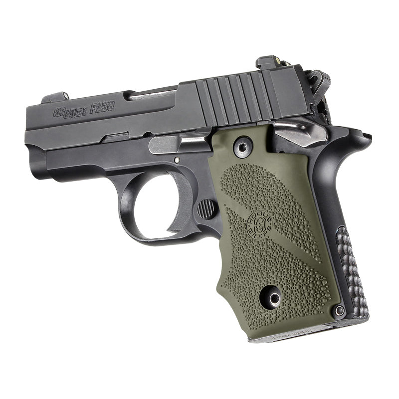 Hogue 38001 SIG Sauer P238 Rubber Grip with Finger Grooves, OD Green