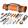 Tools-2-Go Tool 83 Piece Set with Roll-Up Pouch, Wrenches, Pliers, Work Light, Sockets, and Bits for Motorcycle, Car, Truck, ATV - 240119