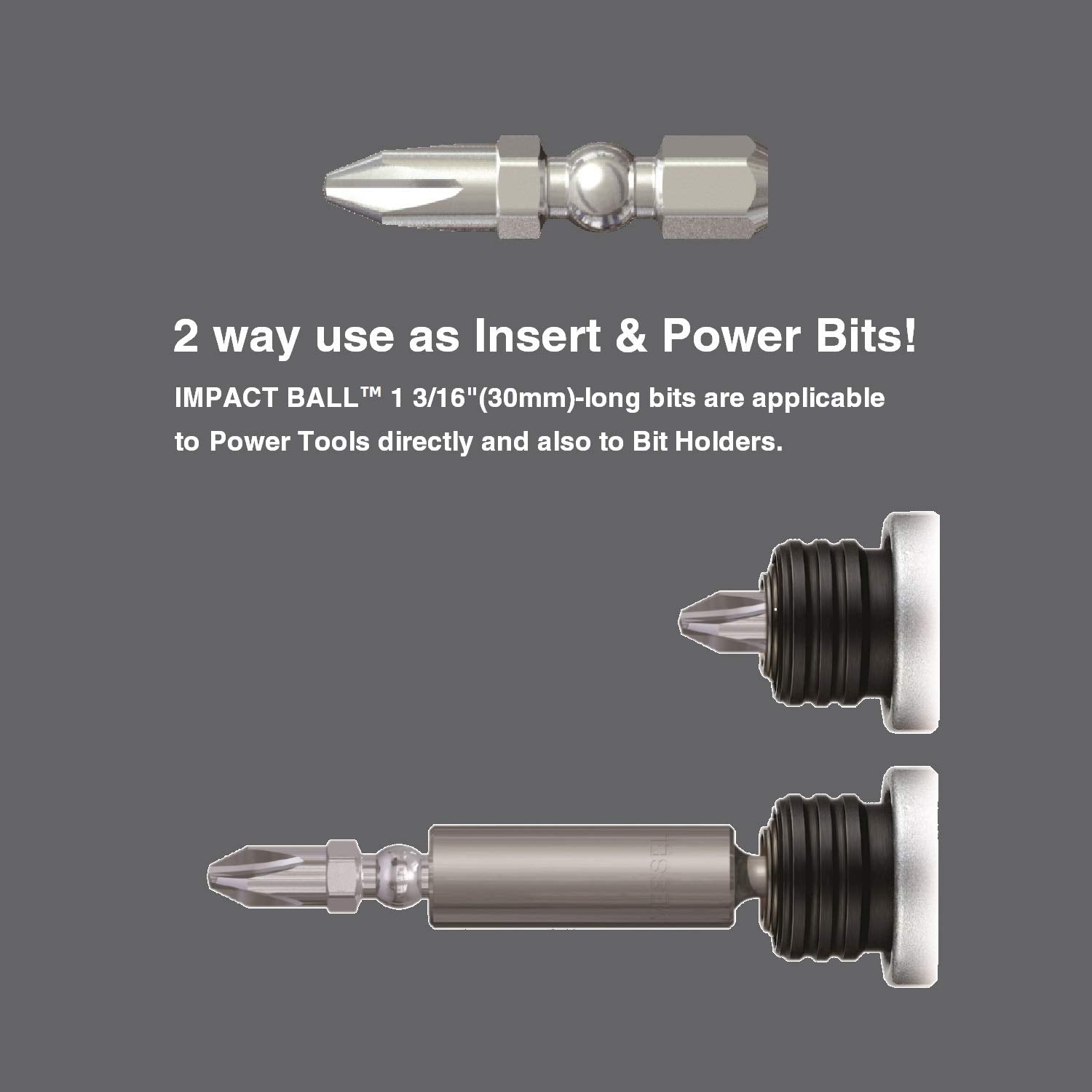VESSEL - Imp Ball Torsion Bits Ph2X30 15Pc (Tictac) (IBPH230P15T)