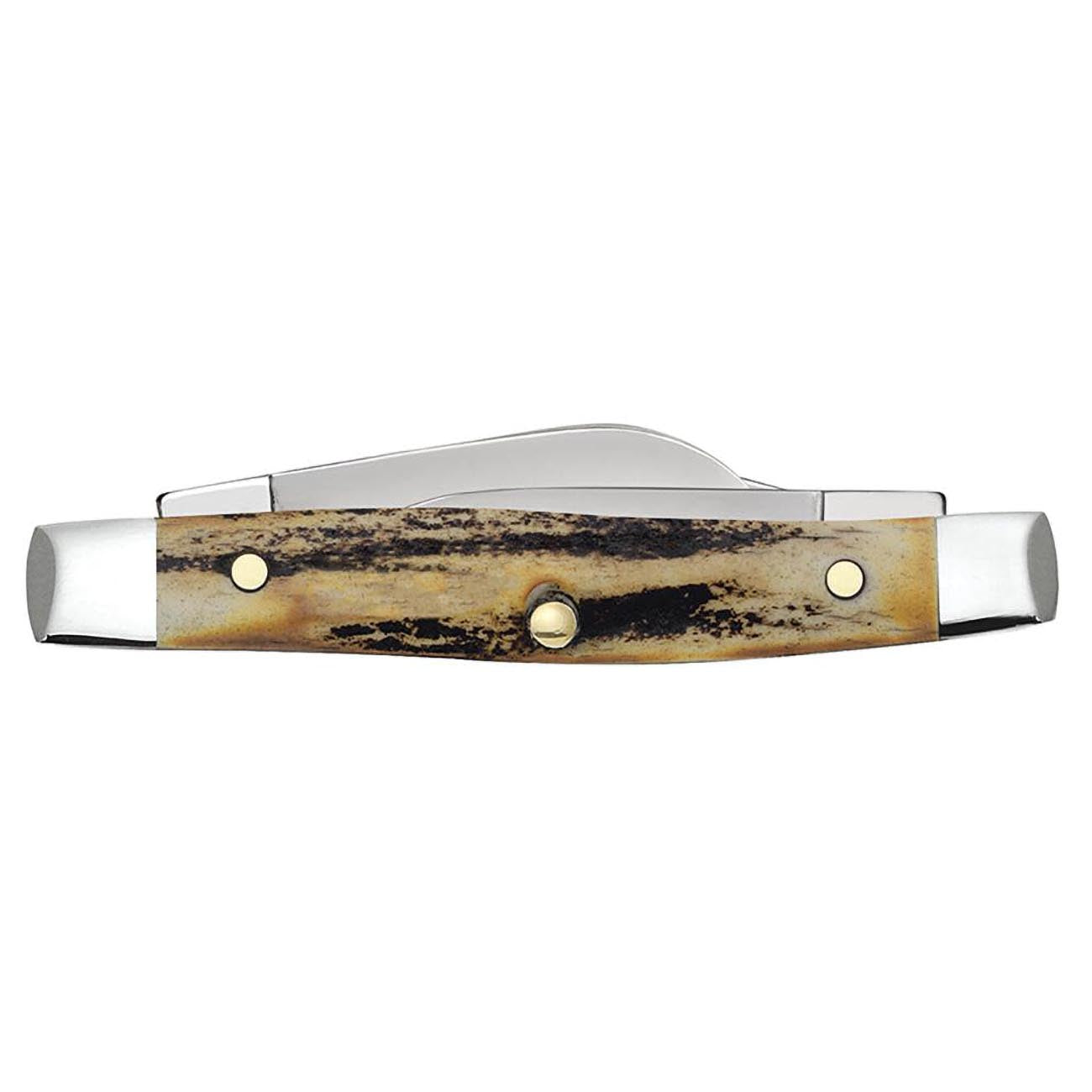 Case Knives 00178 Genuine Stag Small Stockman Folding Pocket Knife – 3-Blade Tru-Sharp Stainless Steel