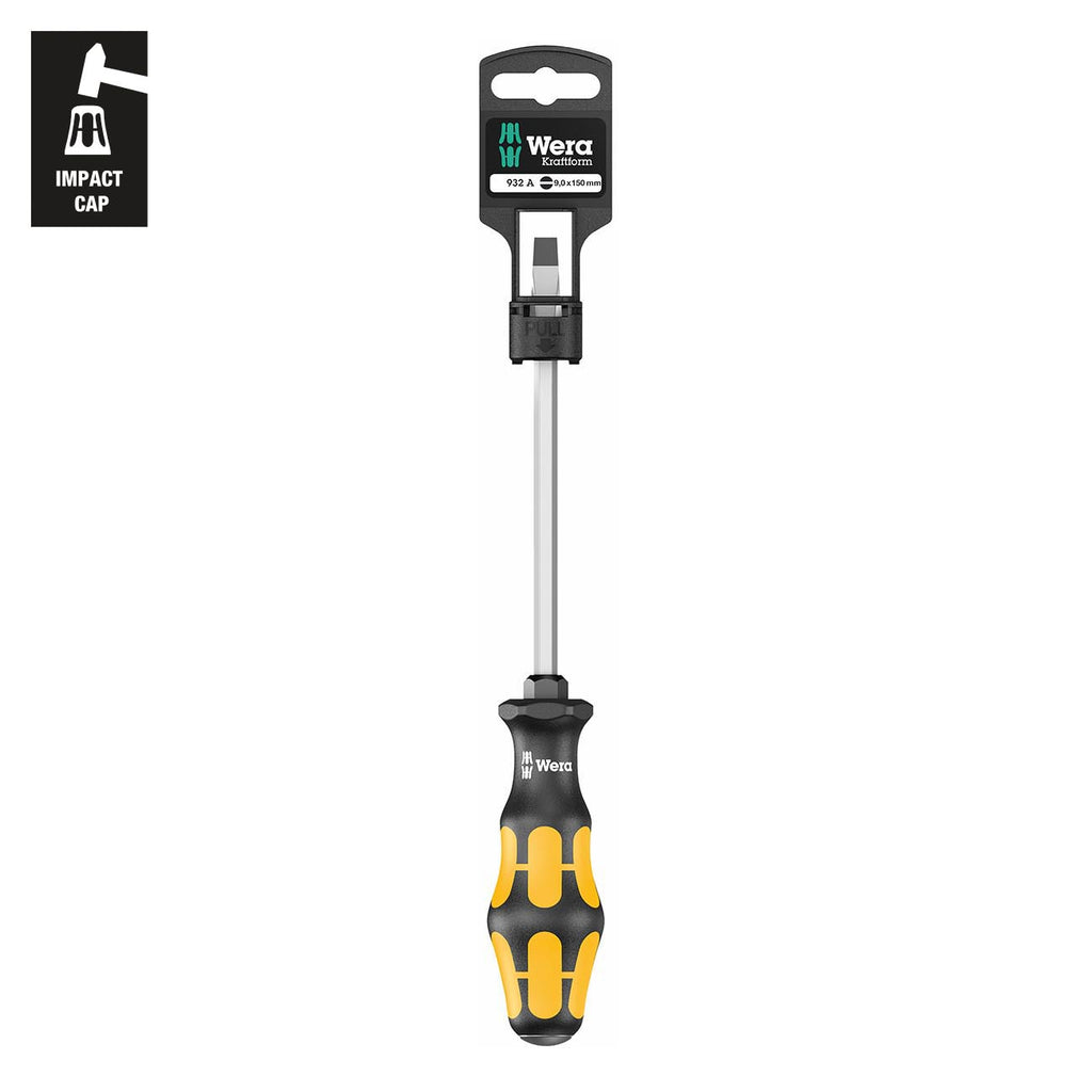 Wera Chiseldriver Screwdriver: Slotted 1.6 x 9.0 x 150mm (On Hang-Tag)