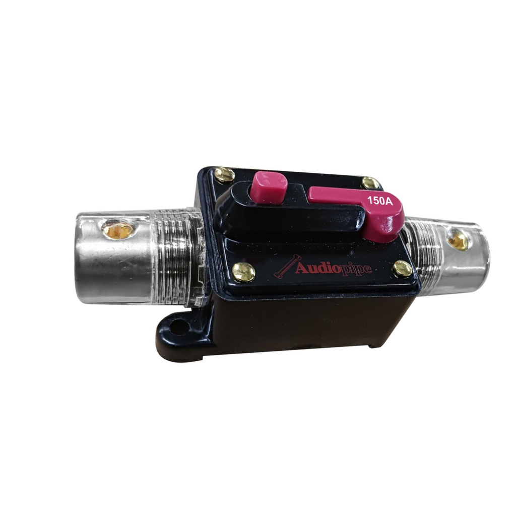 Audiopipe N5P150 150 Amp Manual Reset In‑Line Circuit Breaker – 4/8 Gauge Automotive Power Protection Component