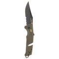 SOG Trident at Ambidextrous Professional Partially Serrated Folding Knife | Heat-Treated CRYO D2 Stainless Steel Blade, Olive Drab