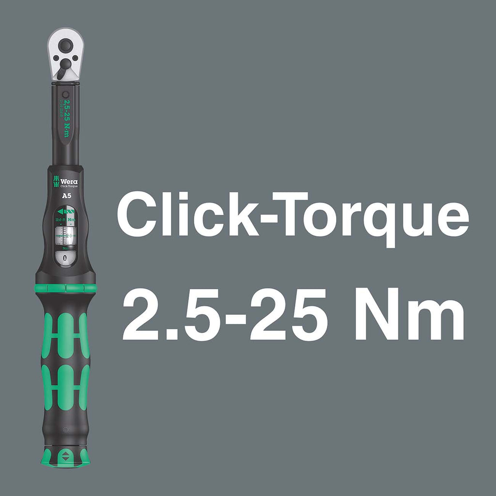 Wera 1/4″ Drive Metric Torque Wrench/Bit Set for Bicycles/E-bikes – 2.5-25 Nm (16 Piece)