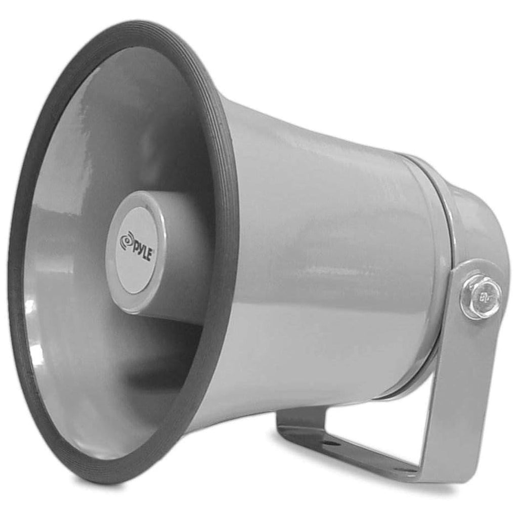Pyle Indoor/Outdoor PA Horn Speaker - 6.3” Portable PA Speaker with 8 Ohms Impedance & 25 Watts Peak Power - Mounting Bracket & Hardware Included PHSP6K, White, 6.3-Inch