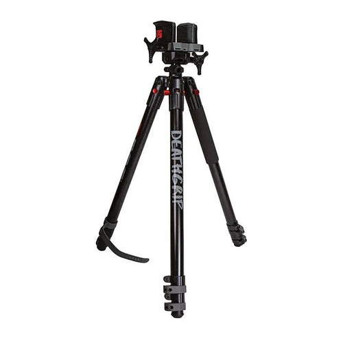 BOG DeathGrip Aluminum Tripod with Durable Aluminum Frame, Lightweight, Stable Design, Bubble Level, Adjustable Legs, Shooting Rest, and Hands-Free Operation for Hunting, Shooting, and Outdoors