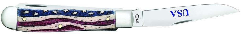 Case WR XX Pocket Knife Patriotic Smooth Natural Bone Trapper Item #64132 - (6254 SS) - Length Closed: 4 1/8 Inches