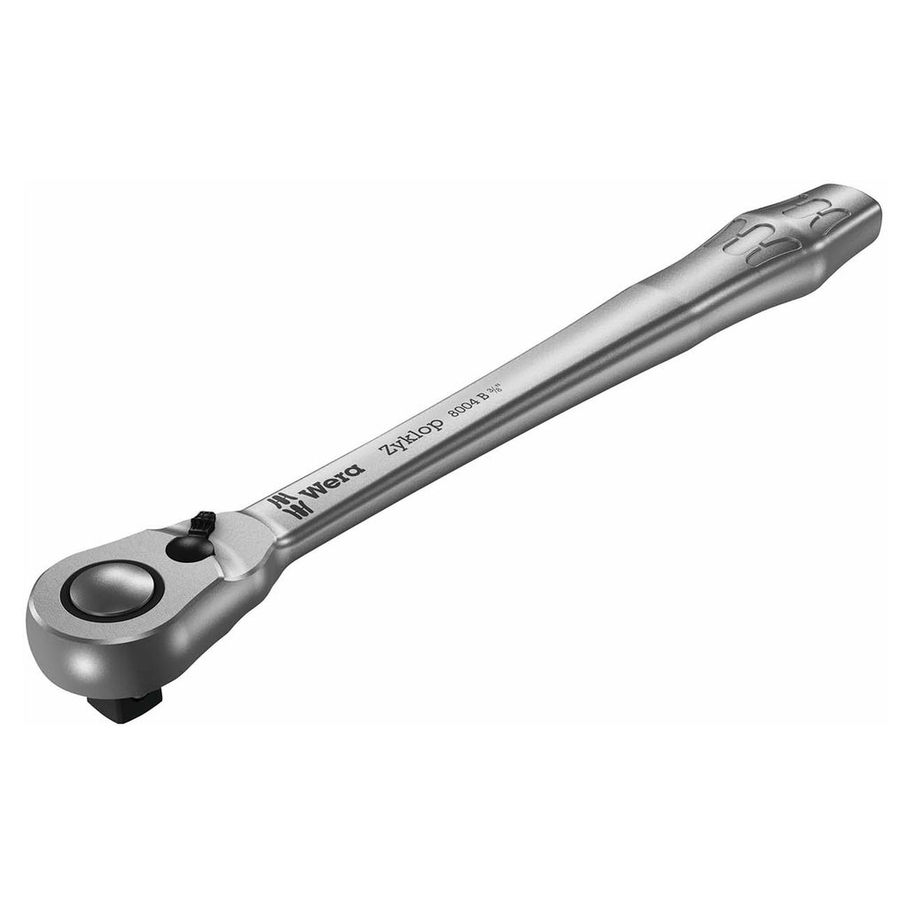 Wera 05004034001 8004 B Zyklop Metal Ratchet with Switch Lever – 3/8″ Drive, 72-Tooth, Slim Heavy-Duty Ratchet