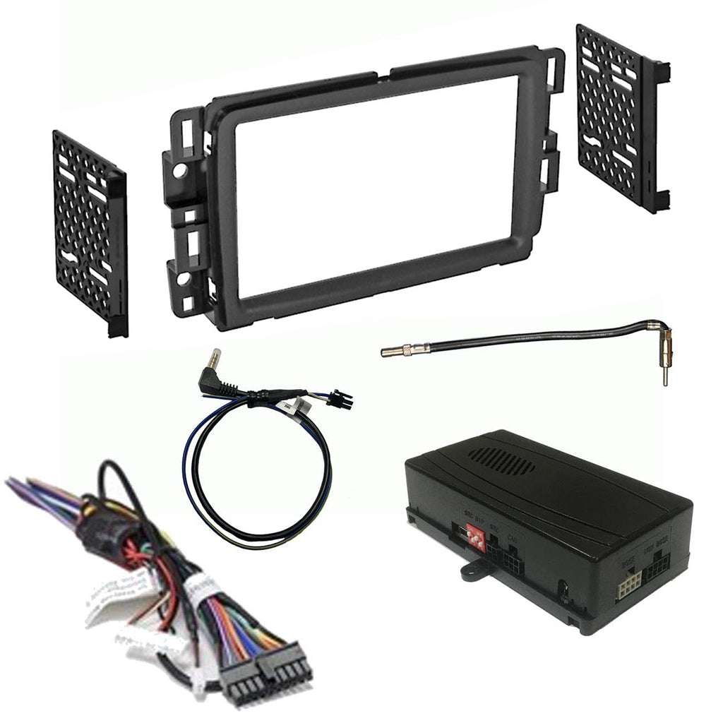 CRUX Interfacing DKGM-16| OnStar Radio Replacement Interface w/SWC Retention, Video Switcher & Double Din Dash Kit for Select GM LAN-29 Bit Vehicles 2006-2015