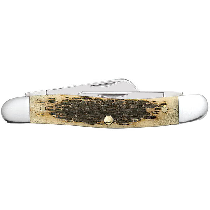 Case XX WR Pocket Knife Amber Bone Medium Stockman Cv Item #039 - (6318 Cv) - Length Closed: 3 5/8 Inches