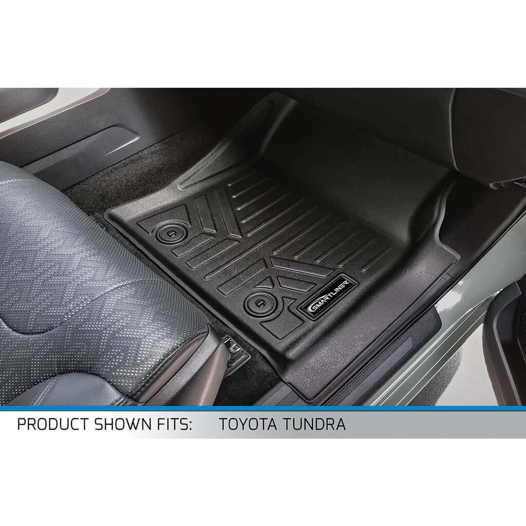 SMARTLINER SA0593B0593 Floor Liners Front & 2nd Row for 2022–2025 Toyota Tundra CrewMax Cab – All Weather Custom Fit, Black