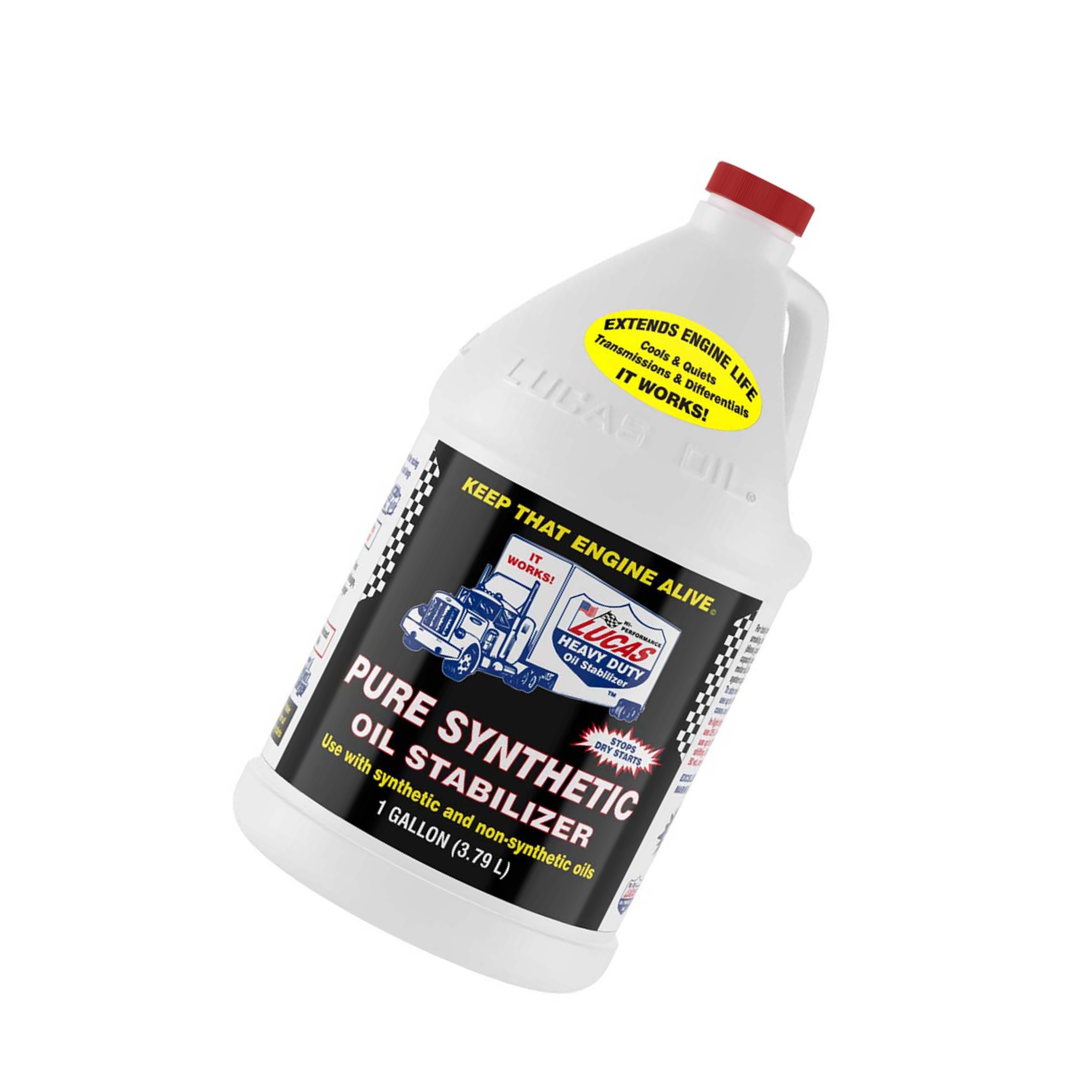 Lucas Oil 10131 Pure Synthetic Oil Stabilizer – 1 Gallon Engine Oil Additive Treatment Universal Fit