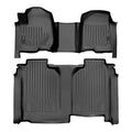 SMARTLINER SA0401B0457 Floor Liners Front & 2nd Row for 2019-2025 Chevy Silverado Crew Cab w/ Transmission Hump – Black