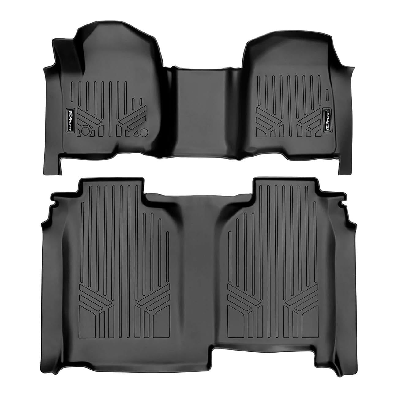 SMARTLINER SA0401B0457 Floor Liners Front & 2nd Row for 2019-2025 Chevy Silverado Crew Cab w/ Transmission Hump – Black