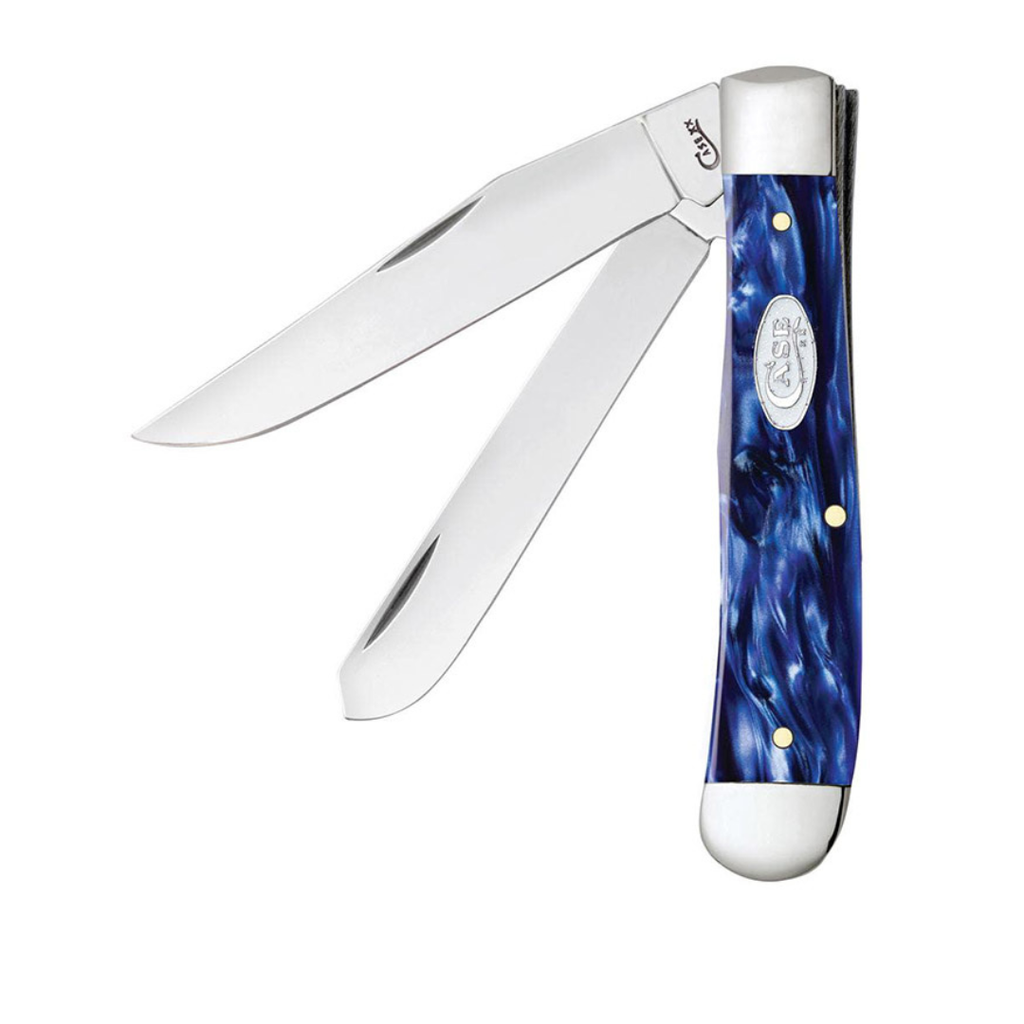Case WR XX Pocket Knife Trapper Sparxx Blue Pearl Kirinite Item #23431 - (10254 SS) - Length Closed: 4 1/8 Inches