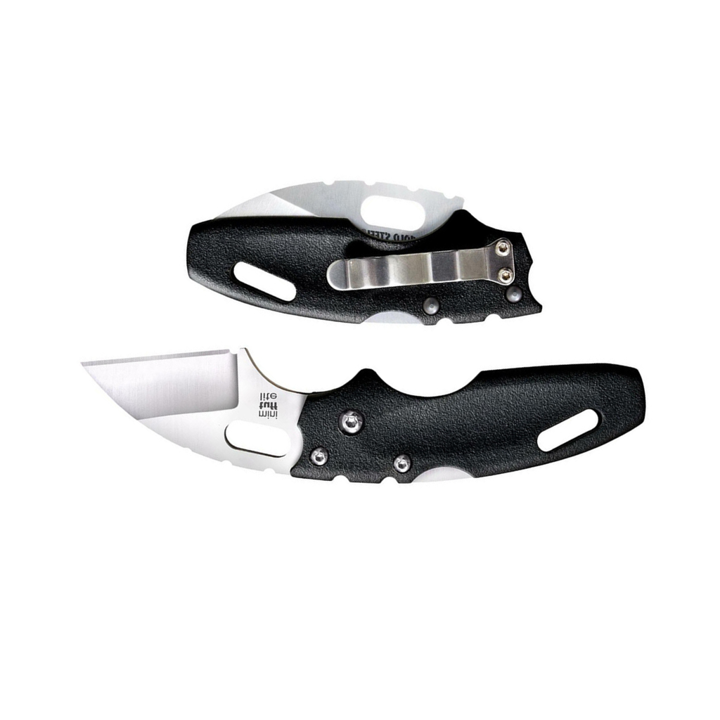 Cold Steel Mini Tuff Lite 2" 4034SS Sheepsfoot Razor-Sharp Blade 3" Griv-Ex Black Handle Everyday Carry Pocket Folding Knife