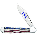 Case WR XX Pocket Knife Patriotic Smooth Natural Bone Mini Copperlock Item #64141 - (61749L SS) - Length Closed: 3 5/8 Inches