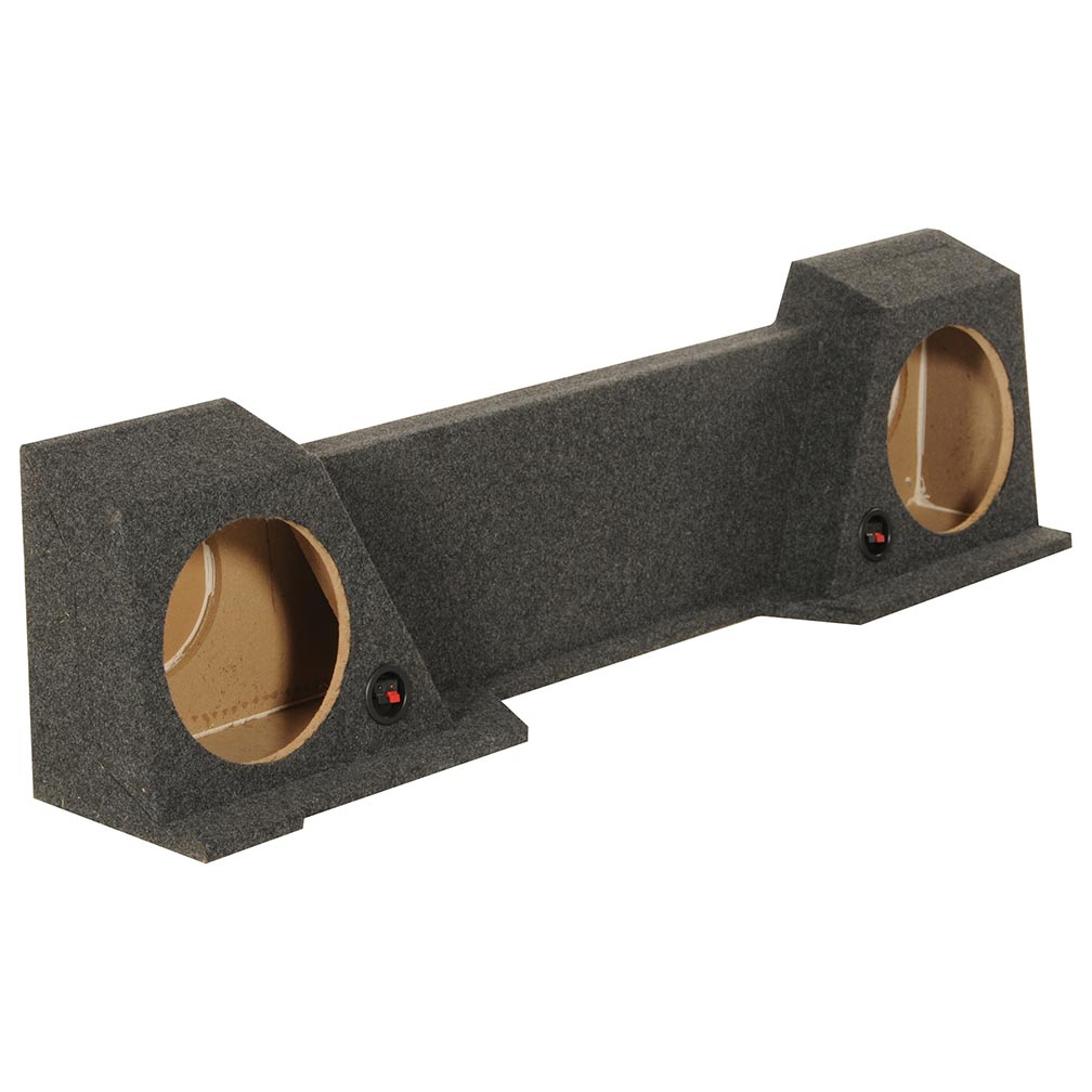 QPower 2‑Hole Dual 10" Empty Woofer Enclosure for GMC/Chevy Extended Cab (High Transmission) ’07–’13 – Down‑Firing Under‑Seat Sub Box