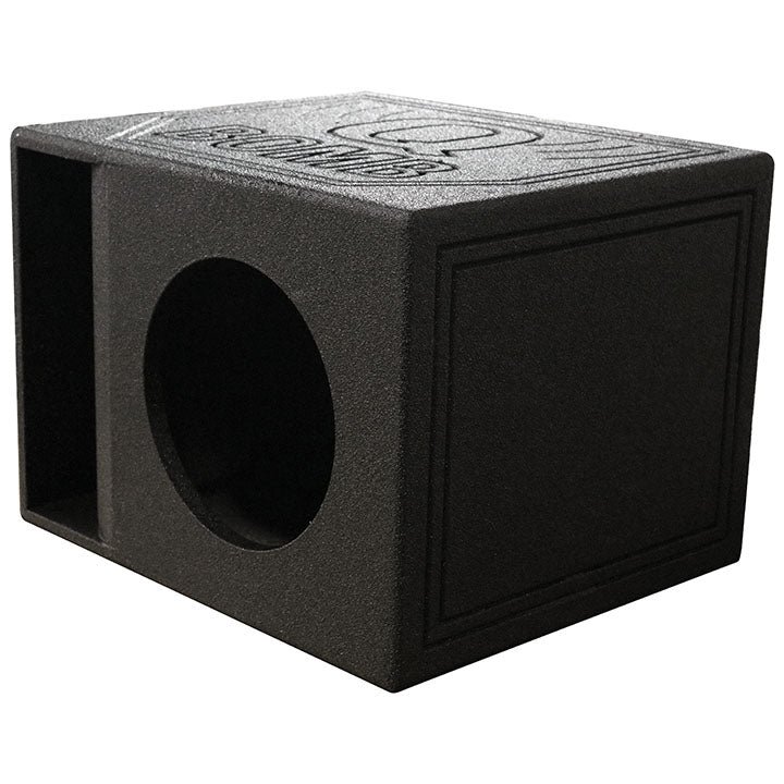 Rockville RQB10HP Single 10" Horn Ported Subwoofer Enclosure, 2.01 Cu Ft, 30 Hz Tuning, Bed Liner Finish, Spring-Loaded Terminals, for Car Audio Enthusiasts