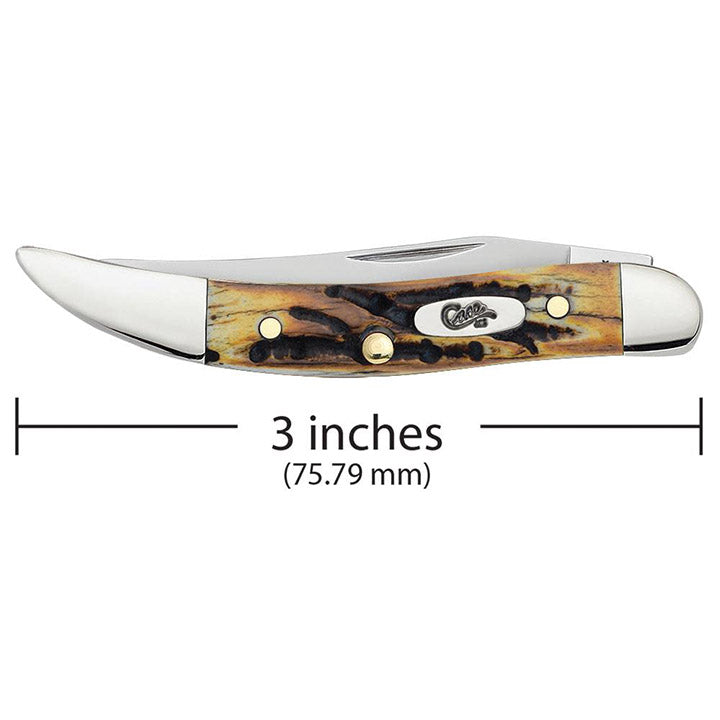 Case WR XX Pocket Knife Sambar Stag Small Texas Toothpick Item #5532 - (510096 SS) - Length Closed: 3 Inches