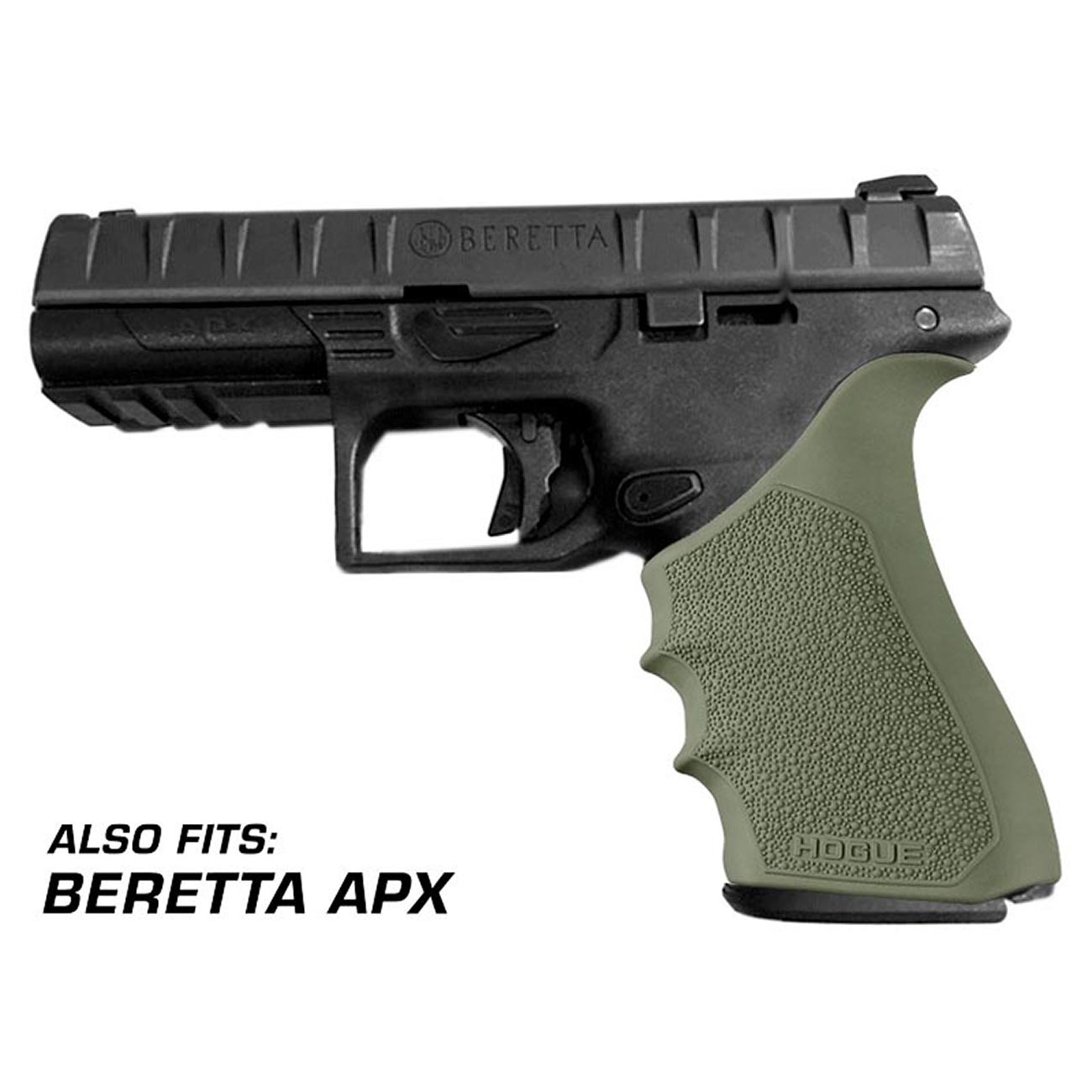 Hogue HandAll Beavertail Rubber Grip Sleeve for Glock 17, 18, 20, 21, 22, 24, 31, 34, 35, 37, 40, 41 (Gen 3 & 4), OD Green - 17031