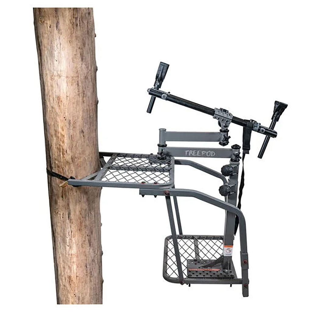BOG TreePod Hunting Rest with Maximum Shooting Stability, Non-Marring Hands-Free Gun Rest, Adjustable Height, Ambidextrous, Tilting Frame, and Durable Design for Hunting, Shooting, and Outdoors