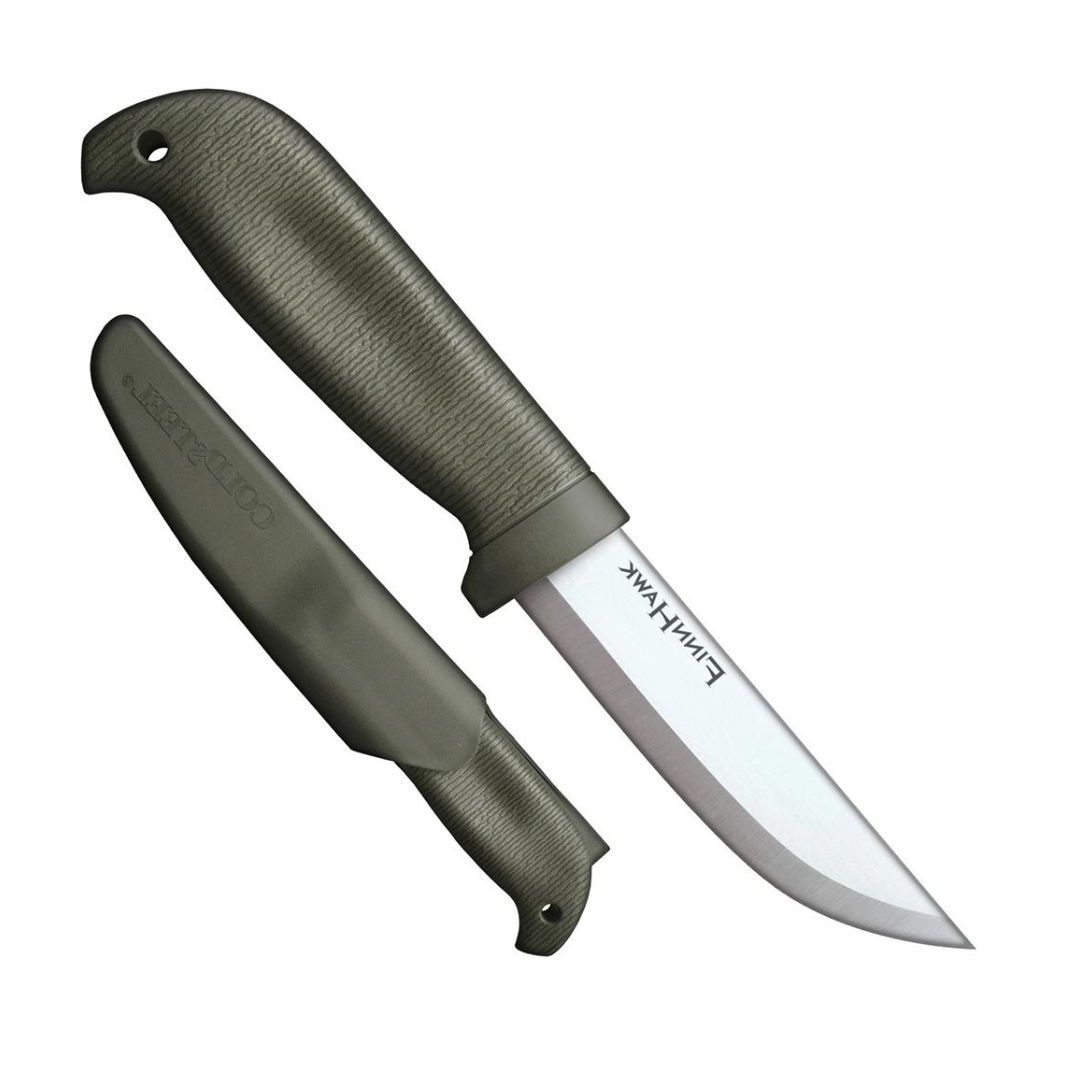 Cold Steel Finn Hawk 4" Durable Compact German 4116 Steel Fixed Blade Outdoor Bushcraft Game Hunting Utility Knife, 4-1/2" Textured Handle with TPR, Secure-Ex Sheath
