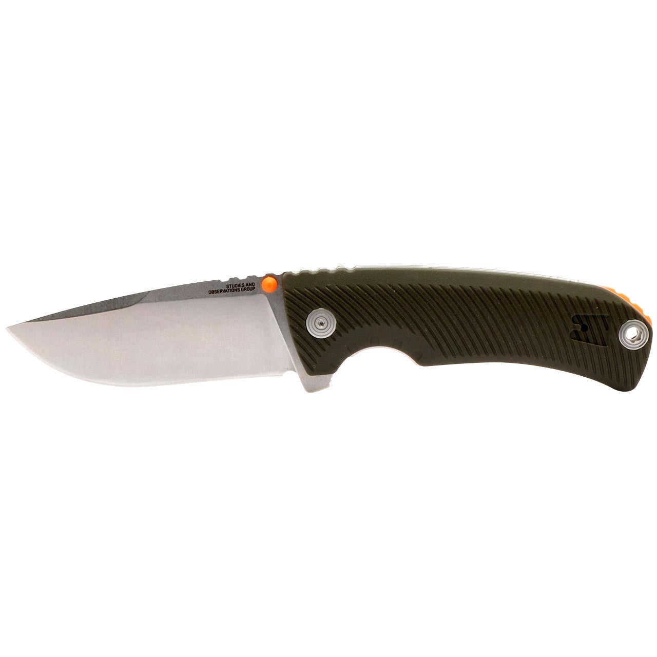 SOG Tellus FLK Daily Outdoor Full-Sized Frame Lock Folding Knife | GRN Handle | CRYO 440C Stainless Steel Blade | Reversible Pocket Clip, Olive Drab, Blister Pack