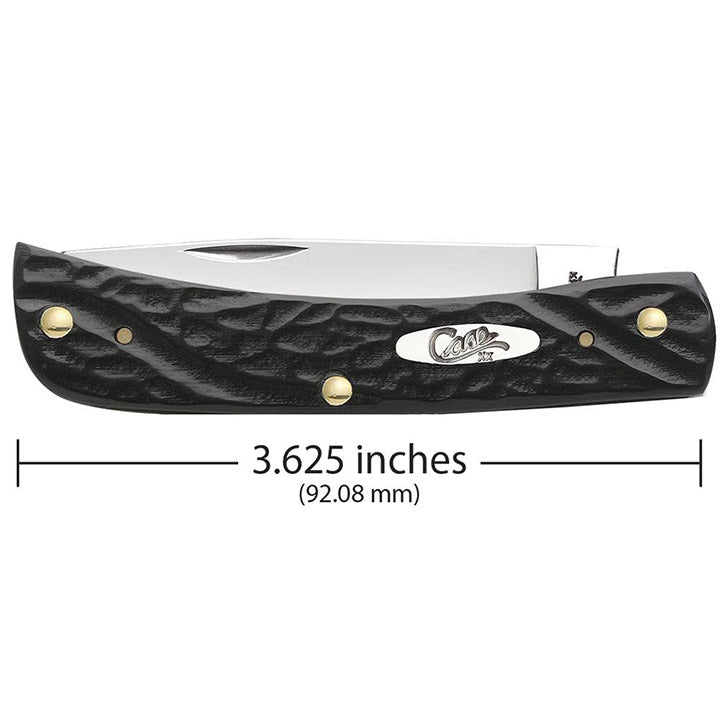 Case WR XX Pocket Knife Rough Black Synthetic Sod Buster Jr Item #18229 - (6137 SS) - Length Closed: 3 5/8 Inches