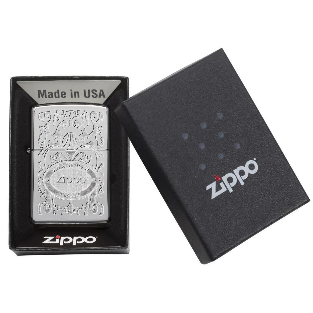 Zippo Crown Stamp High Polish Chrome Pocket Lighter, One Size (24751)