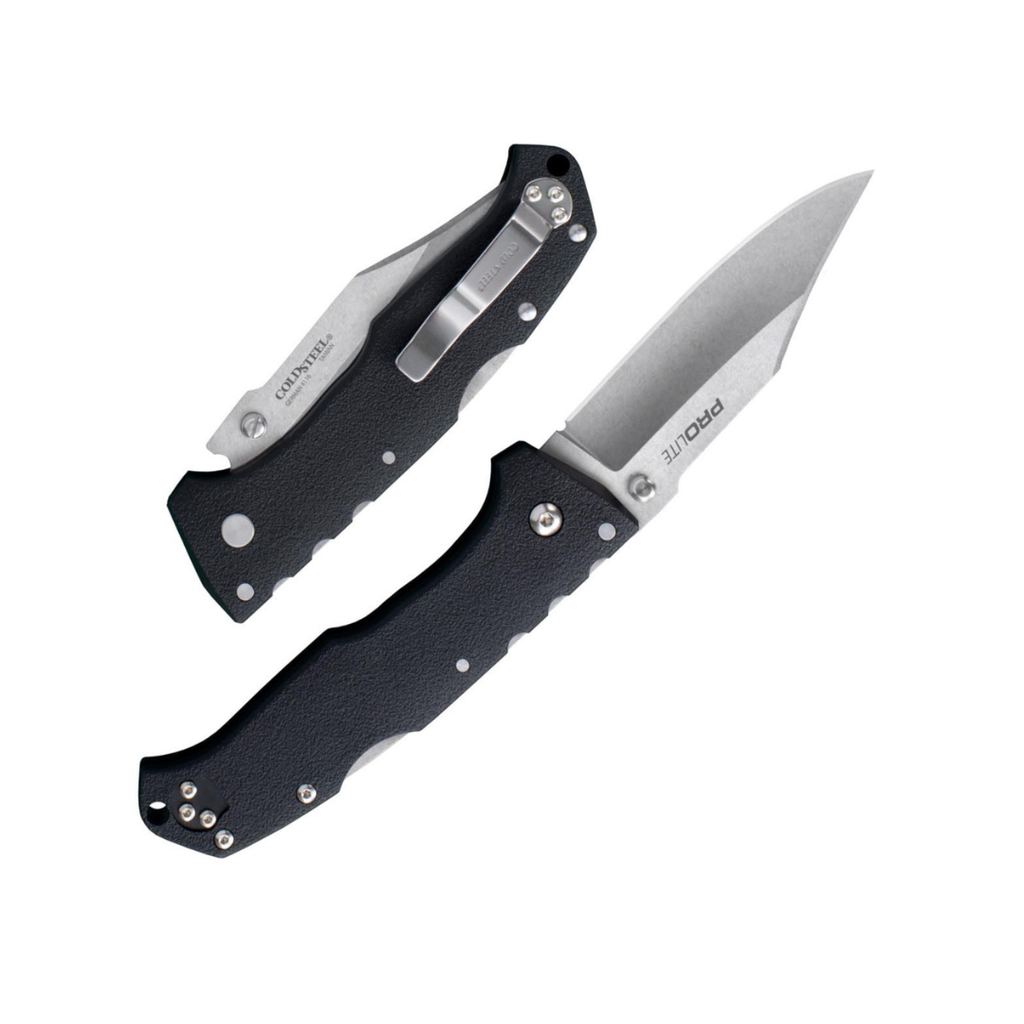 Cold Steel Pro Lite 3.5" 4116SS Clip Point Razor-Sharp Blade 4.5" GFN Handle Everyday Carry Pocket Folding Knife w/Tri-Ad Lock