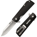 Cold Steel 1911 Folding Knife with Liner Lock, Checkered Griv-Ex Handle, Ambidextrous Pocket Clip, and Flipper, Silver & Black