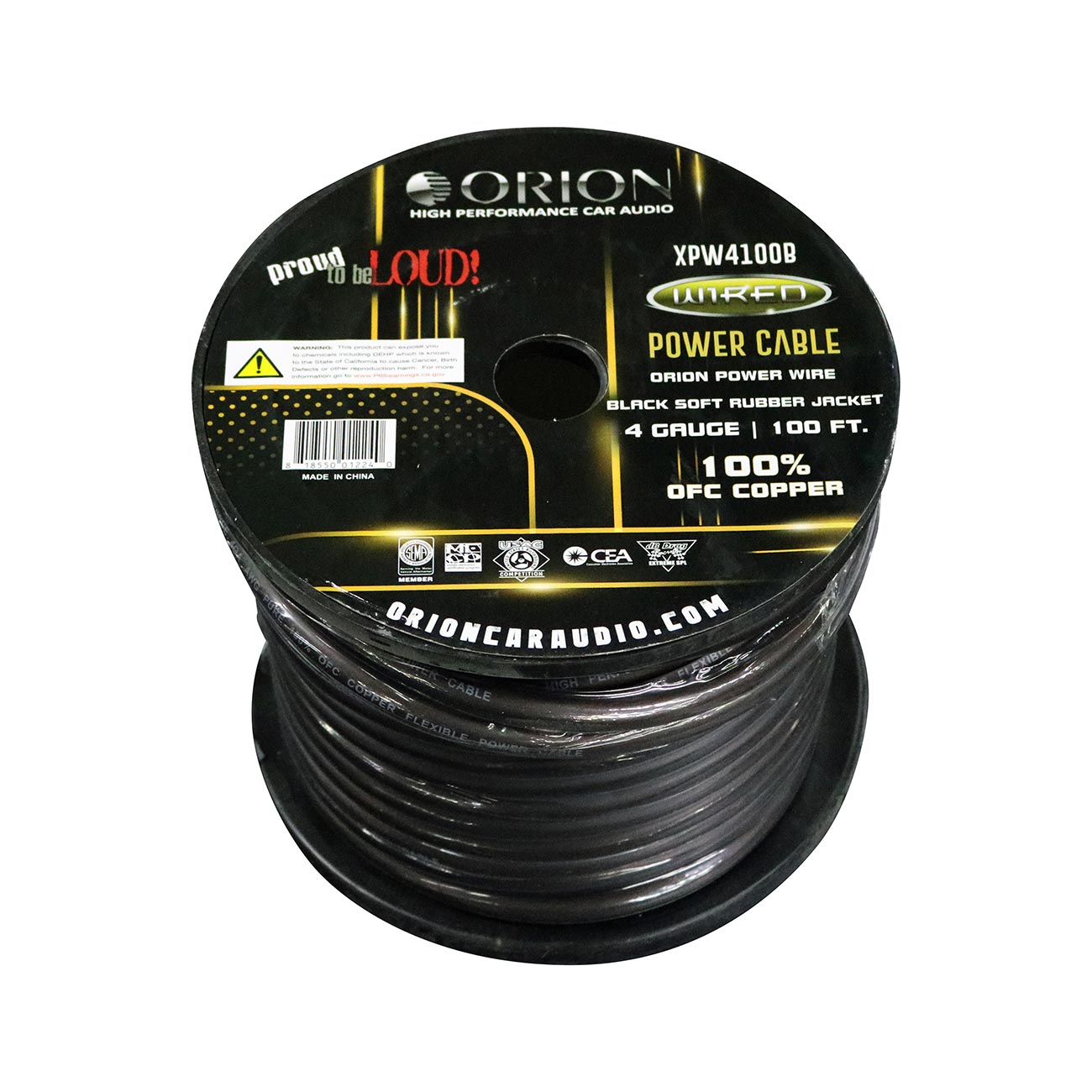 Orion XTR XPW4100B 4 Gauge Wire Roll (100ft) OFC Pure Copper - High Powered Car Audio/Amplifier Power & Ground Cable, Battery Cable, Electrical, Stereo, Welding Battery, RV Trailer Wiring