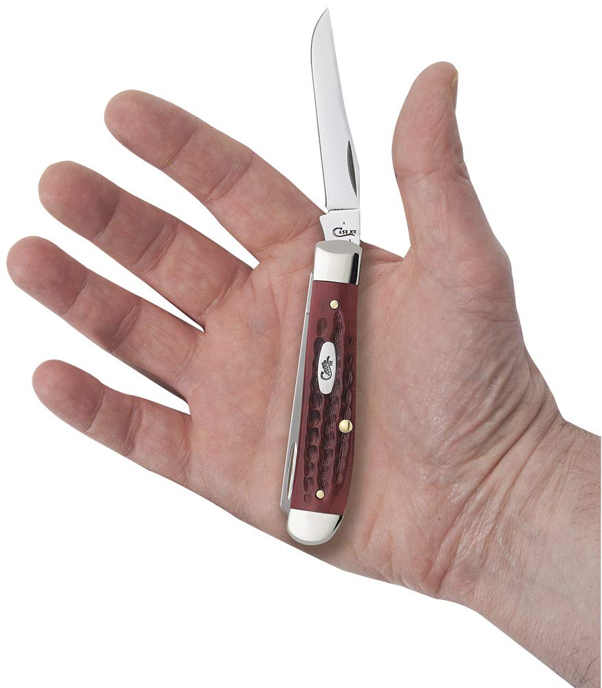 Case WR XX Pocket Knife Pocket Worn Old Red Bone Mini Trapper Item #784 - (6207 SS) - Length Closed: 3 1/2 Inches