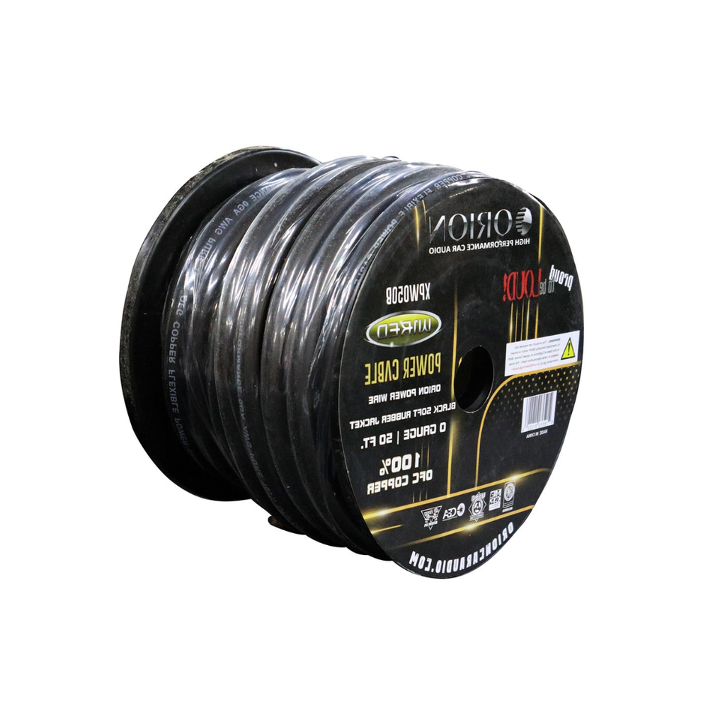 Orion XTR XPW050B 0 Gauge Wire Roll (50ft) OFC Pure Copper - High Powered Car Audio/Amplifier Power & Ground Cable, Battery Cable, Stereo, Welding Battery, RV Trailer Wiring