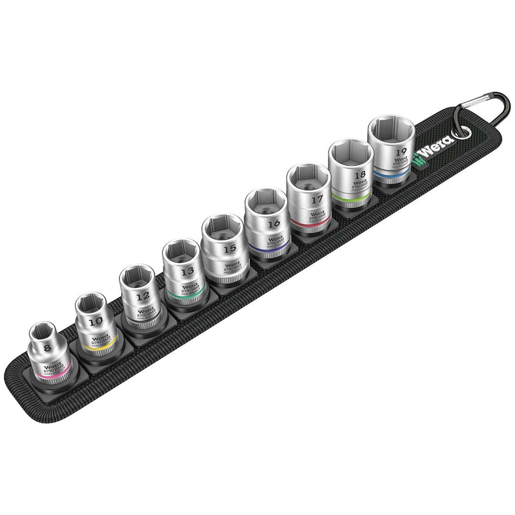 Wera 1/4″ Drive Metric Socket Set on Storage Belt (9 Piece)